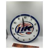 Miller lite enamel and glass clock