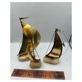 John DeMott metal and marble sail boats