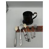 Copper cups with childrenï¿½s flatware