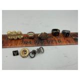 Assorted rings,pins and other