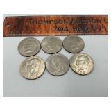 6 Eisenhower dollars