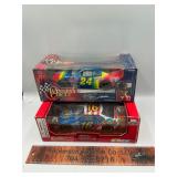 2 die cast race cars