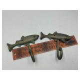 Cast iron fish coat hooks