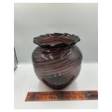 Large purple swirl glass vase