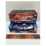 2 die cast race cars