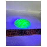 Uranium green glass shower frog