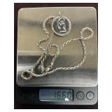 Sterling silver chain and pendant