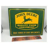 John Deere metal sign