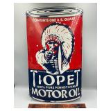 Tiopet motor oil enamel sign