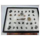 Vintage military pins with display