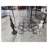 Lamps and a wine rack