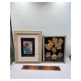 Print and dried leaves