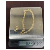 14k gold bracelet and pendant