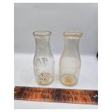2 Clover dairy bottles