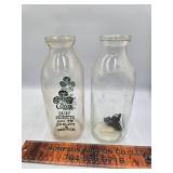 2 Clover dairy bottles