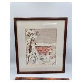 Snow in Kamigamo Shrine, Kyoto by Takeji Asano