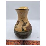 Decorated brass vase