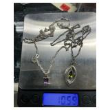 2 sterling silver chains and pendants