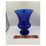 Blue glass vase
