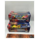 2 die cast race cars