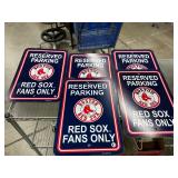 5 plastic red Sox