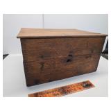 Antique box and contents