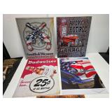 4 metal signs