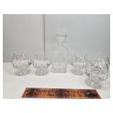 Brandy glasses and a decanter