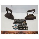 Irons and a trivet