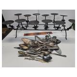 Candle stand and flatware