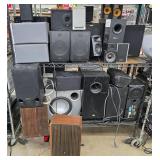2 shelfs of speakers