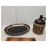 Folk art basket with bottle and other