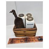 Antique White milk salt, pepper, sugar set