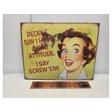 Metal sign