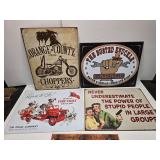 4 metal signs