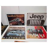 4 metal signs