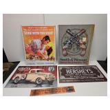 4 metal signs