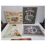 4 metal signs