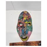 Hand decorated wall mask, wood