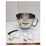 Kitchen Aid mixing bowl and paddles