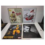 4 metal signs