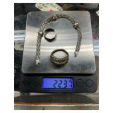 Sterling silver rings and bracelet