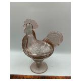 Pink rooster dish
