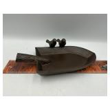 Cast iron shovel bird bath