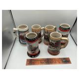 6 Budweiser steins