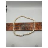 Pearl necklace with sterling silver clasp