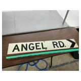 Metal road sign