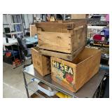 3 vintage crates