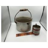 Vintage pot and sifter