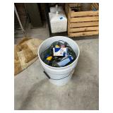 Bucket of vintage Christmas lights